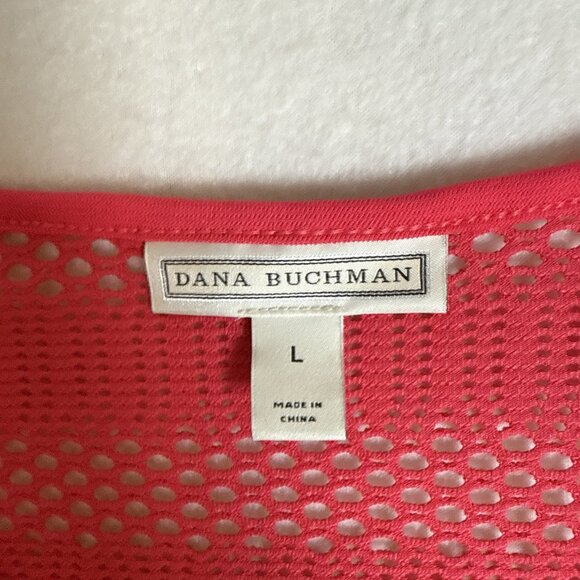 Dana Buchman Top Red Mesh Layered Top Women's Large NWT - Picture 3 of 8